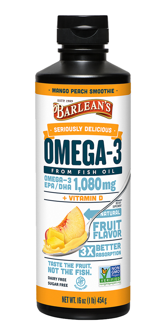 Seriously Delicious Omega-3 Mango Peach Smoothie 16 oz